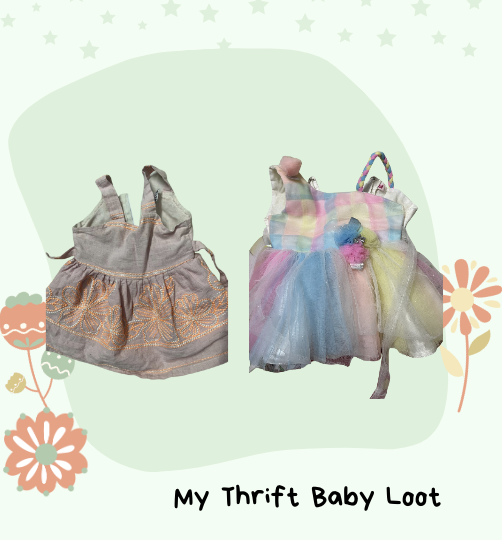 Set of 2 Preloved party dress for baby girl (0-3 months)